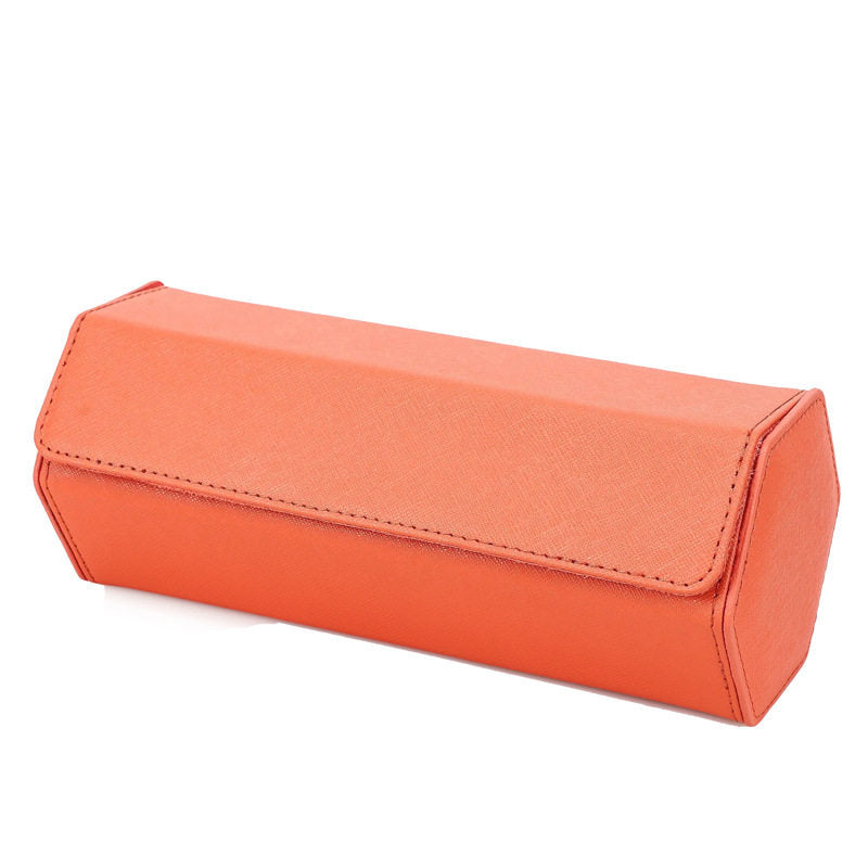 Quilted watch roll storage case in a lifestyle context