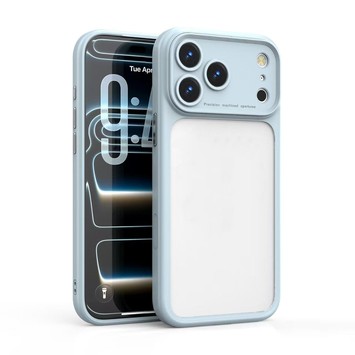 Two frosted phone cases shown together in different solid finishes, back view