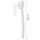 White eyebrow razor with its clear cap, labelled 15.2 cm overall and 3.5 cm head, option White