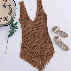 Bohemian Crochet Beach Cover-Up Top