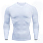 White tight-fit long sleeve training shirt with raglan sleeves, option photo for size XL