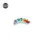 G23 titanium piercing stud with a curved row of marquise cubic zirconia stones