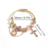 Cross colorful pink bracelet