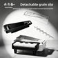 Piano treat toy parts: transparent lid, black silo and white spiral above the assembled piano base