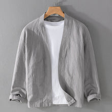 Mens Vintage Stand Collar Open Front Jacket