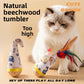 A yellow textured TPR chew bone for dogs and cats, part of a soft rubber pet toy assortment