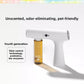 White atomizer gun with an amber deodorizing bottle and printed notes on probiotics and bio enzymes