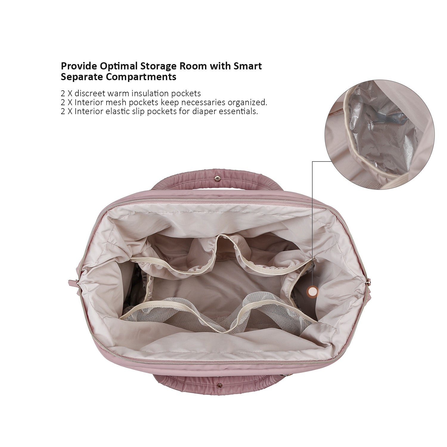 Quilted Embroidery Insulated Mother Baby Bag | lifestyle in use scene