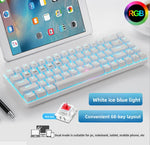 Wireless mechanical keyboard styled on a modern desk in a home office setup