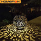Outdoor Solar Iron Art Hanging Light Hollow LED Waterproof Landscape Projection Lamp for Garden Decor