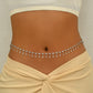 Waist body chain from this range shown worn low on the waist, one of several designs