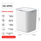White 22L sensor trash can with feature icons and a 32 cm height mark, White-22l rechargeable model option