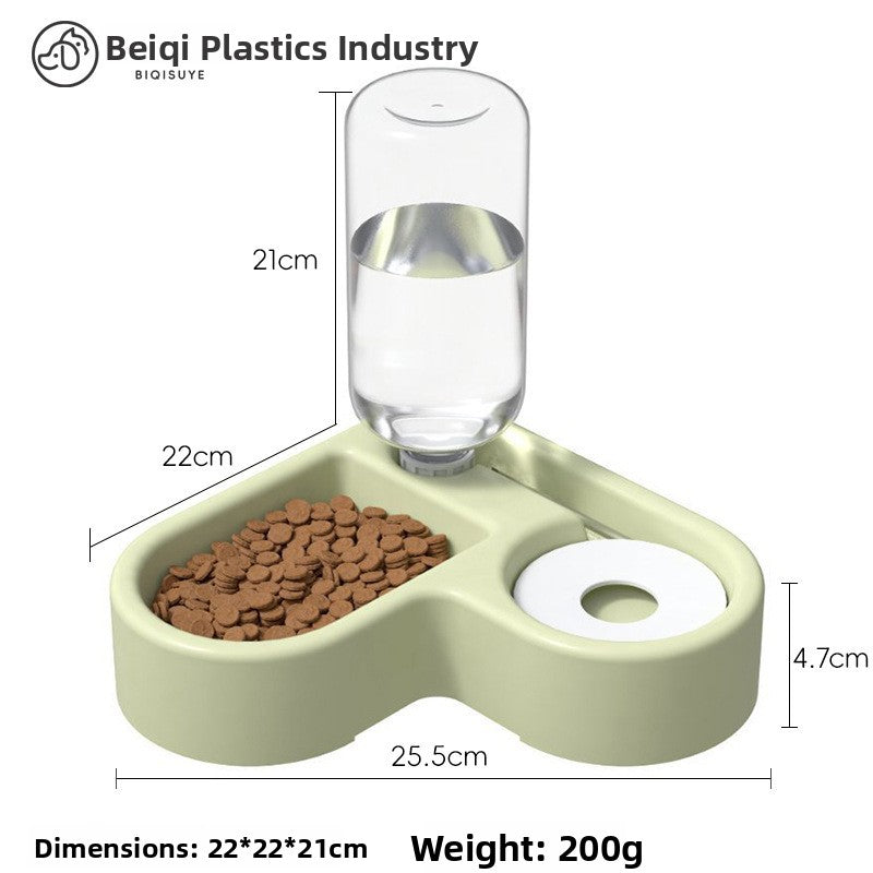The pet feeder food hopper opened at the top to show the dry food storage chamber inside