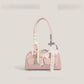 Tote Bag with Silk Scarf Pendant | scale reference next to a hand