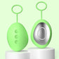 Light green handheld microcurrent sleep aid device, button side and metal plate side