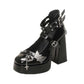 Post-apocalyptic style ultra-high-heeled dark-themed high heels