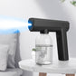 Handheld cordless mist spray gun with a clear 250 ml bottle on a side table
