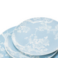 Pale blue plum blossom porcelain plates with a white blossom print