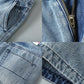 Men's vintage washed straight denim shorts
