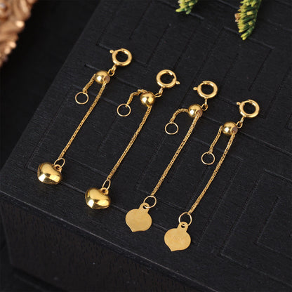 18K gold plated heart necklace front view showing pendant and chain