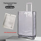 Transparent PVC luggage cover shielding a suitcase from dust, scuffs and light rain