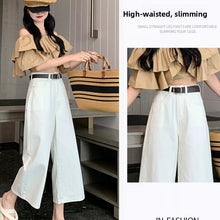 High-Waisted Cropped Wide-Leg Jeans for Women, Summer Thin Style