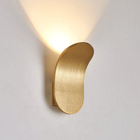 Curved Aluminum Wall Sconce Up Light in Four Finishes, Bedside Wall Lamp