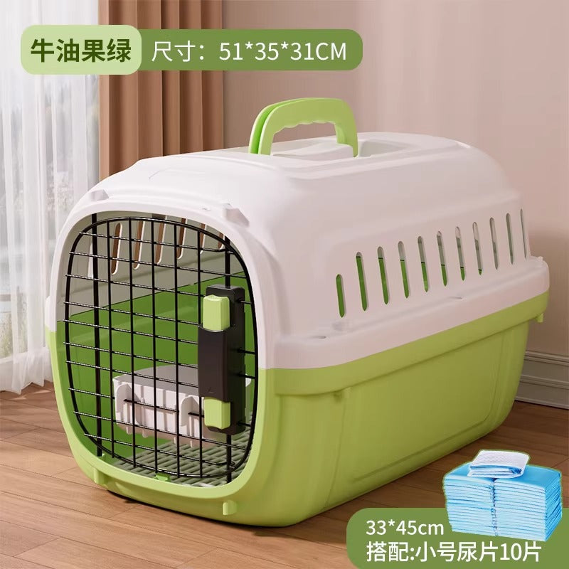 Rear view of the pet crate shell showing the row of moulded side vents