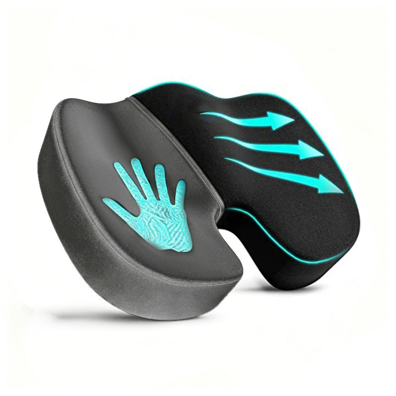 Memory foam seat cushion showing the soft slow rebound foam core and shape