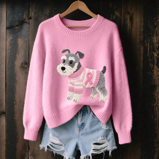 Womens 3D Print Animal Knit Look Pullover Top