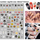 Self adhesive vinyl nail decals with grinning skull and pumpkin art