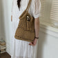Woven Cotton Underarm Shoulder Bag