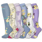 Multipack of knee high compression socks in mixed colours and prints