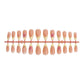 Full set of 24 almond French nails in graduated sizes on the tray