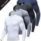 4-pack black, white, gray and navy compression shirts, variant photo for size XXXL