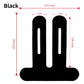 Black pre-cut knee tape piece with printed dimensions in millimetres