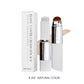 Shade 202 Natural Color cream foundation stick and carton beside a light beige cream swatch