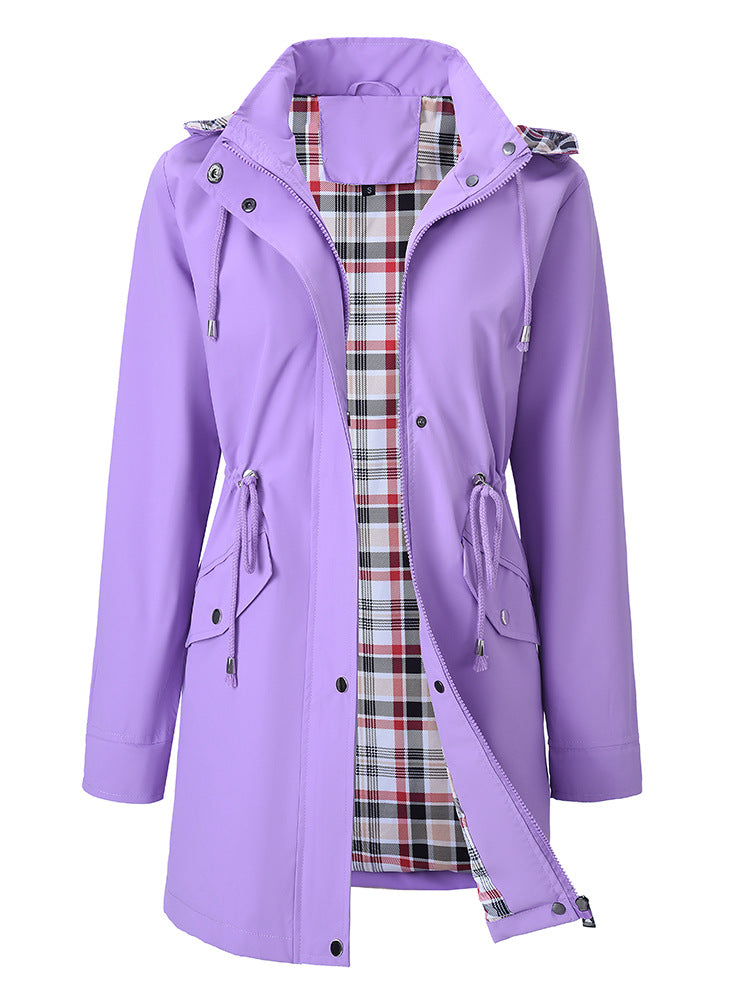 Women's hooded windbreaker size and colour overview image