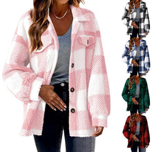Womens Plaid Button Front Jacket