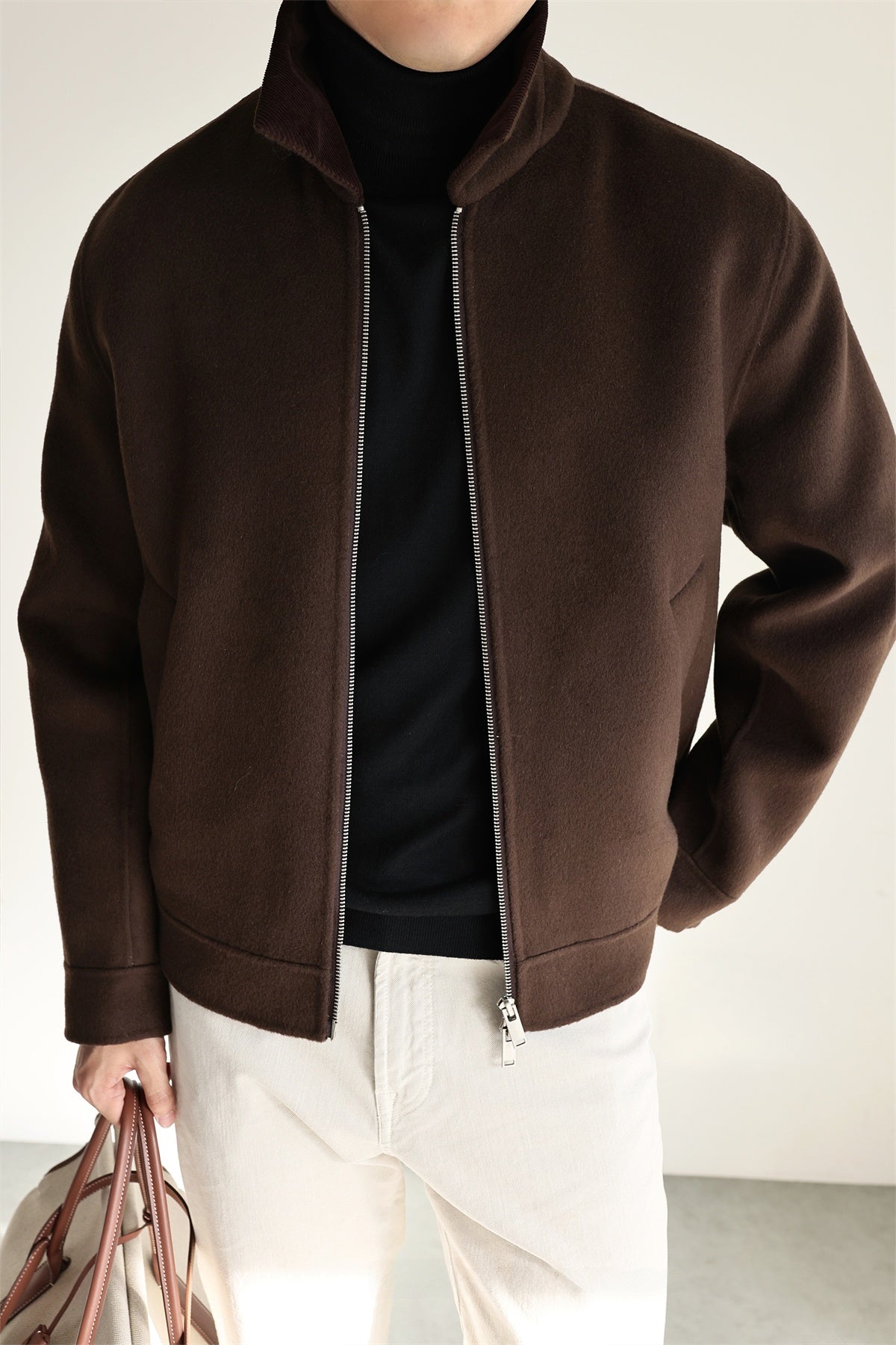 Wool Blend Corduroy Lapel Jacket | alternative angle product detail