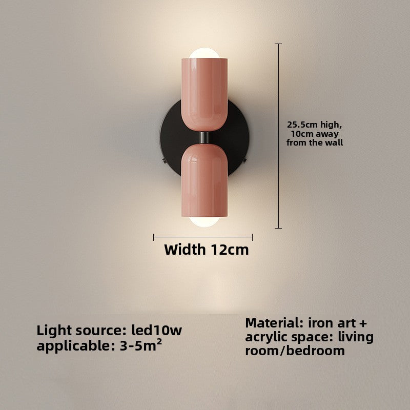 Angled hero shot of the double head color LED bedside lamp