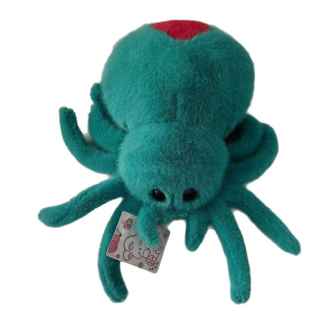 White reversible spider plush doll made of soft short plush
