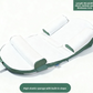 Instruction reference showing the green foldable wedge lounger with built-in slope