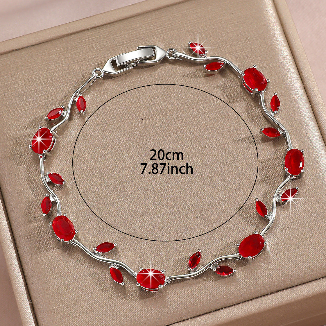 Zircon Gold Plated Leaf Design Bracelet | gift ready presentation view