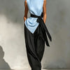 Top Wide-Leg Pants Set - Light blue