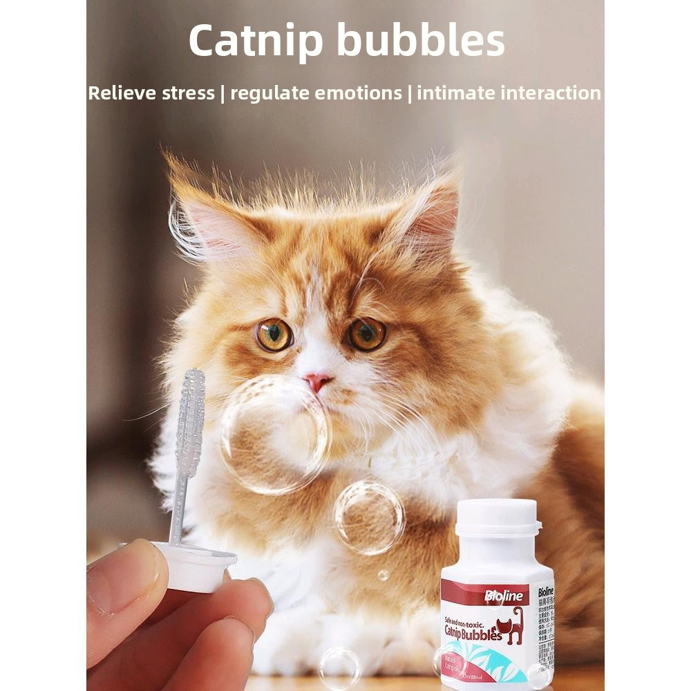 Catnip Bubble Blowing Toy for | side profile detail