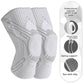 Sports knee brace with reinforced padded kneecap panel and adjustable support strap