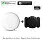 F08 White with a black magnetic silicone protective case, Apple Find My and Android Find Hub badges