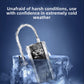 Black digital tire inflator with braided hose shown against ice to picture cold weather use