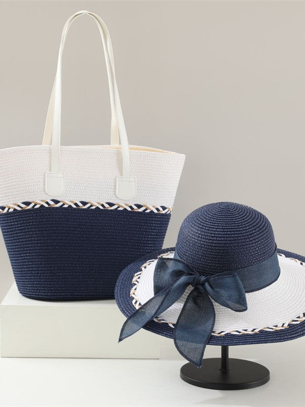 Bow Design Sun Hat and Bag Set | lifestyle in use
